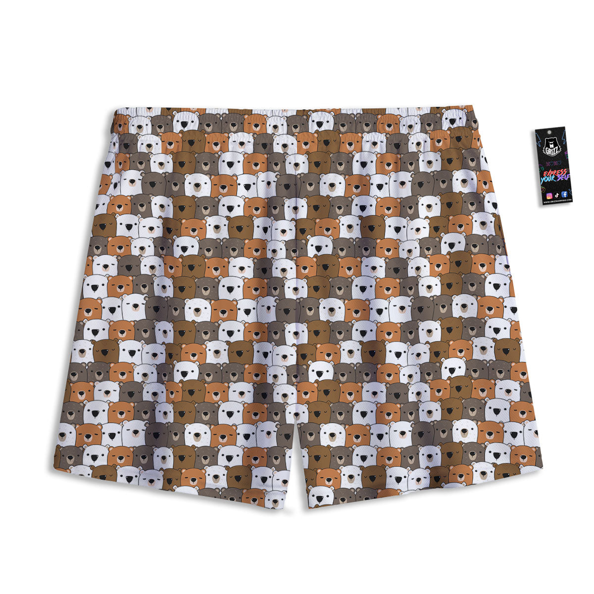 Gingerbread Man Cute Print Pattern Mesh Shorts