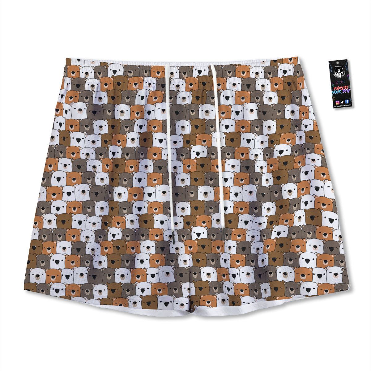 Gingerbread Man Cute Print Pattern Mesh Shorts