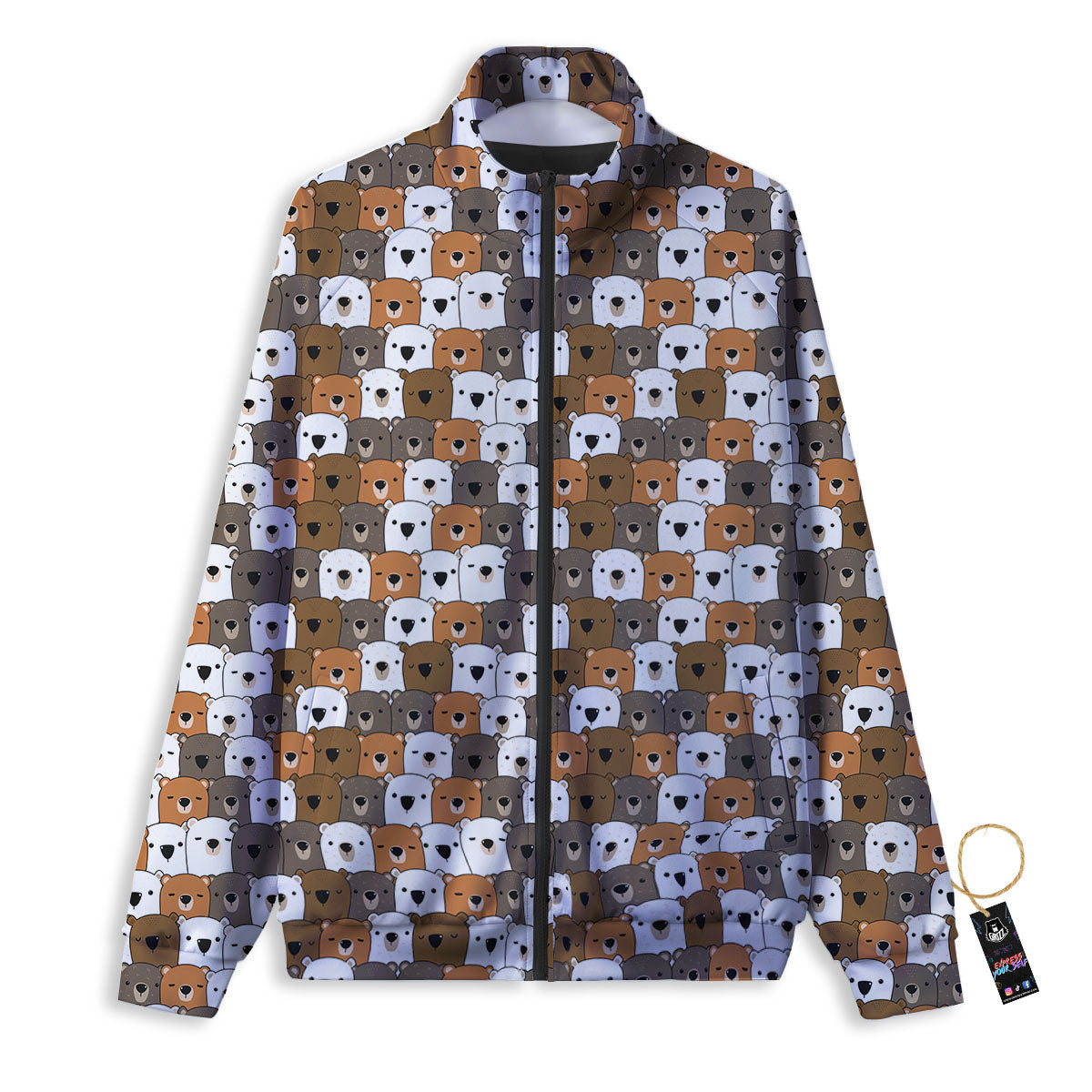 Grizzly Bear Cute Baby Print Pattern Track Jacket-grizzshop