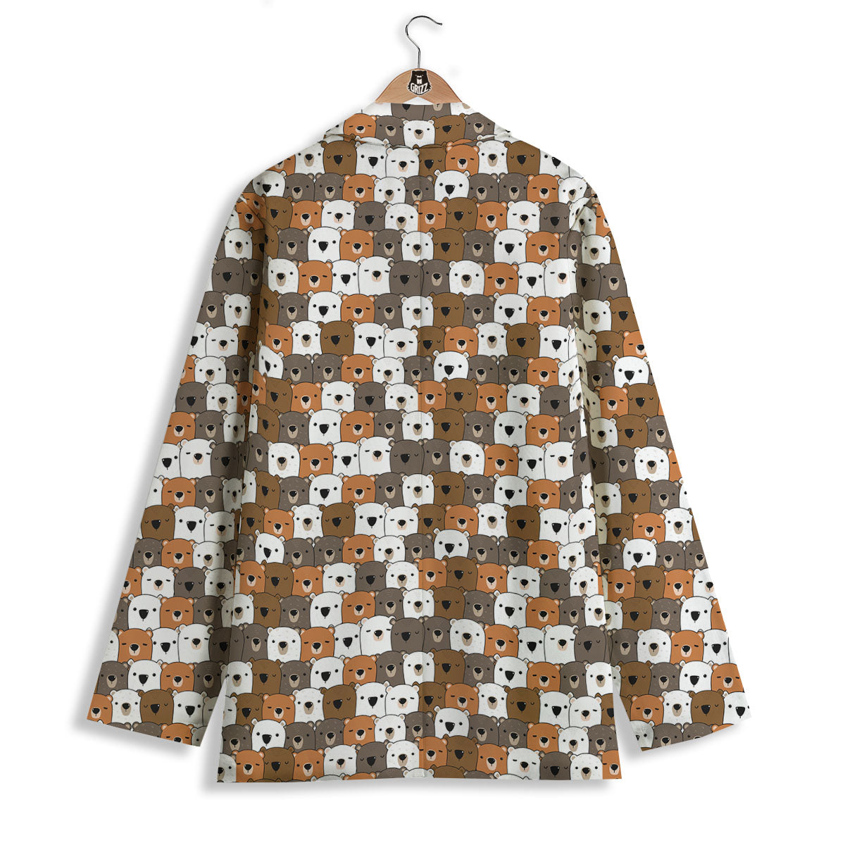 Grizzly Bear Cute Baby Print Pattern Women's Blazer-grizzshop