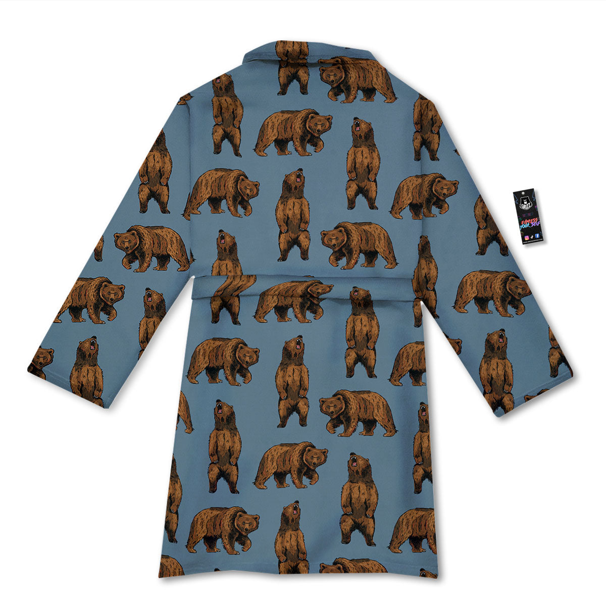 Grizzly Bear Print Pattern Bathrobe-grizzshop