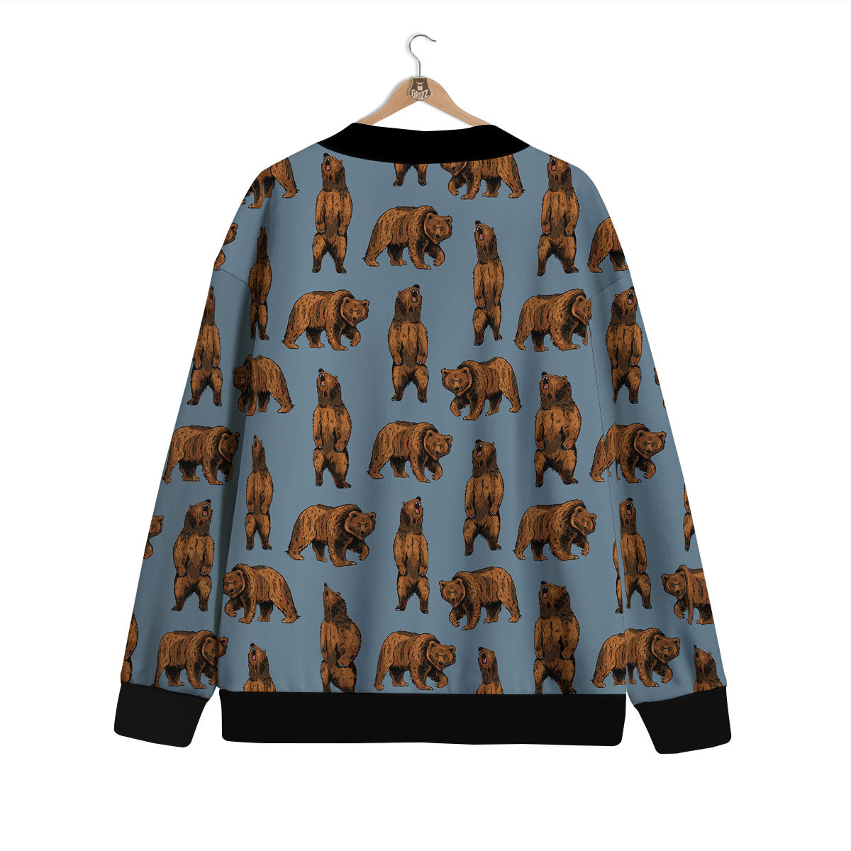 Grizzly Bear Print Pattern Cardigan-grizzshop