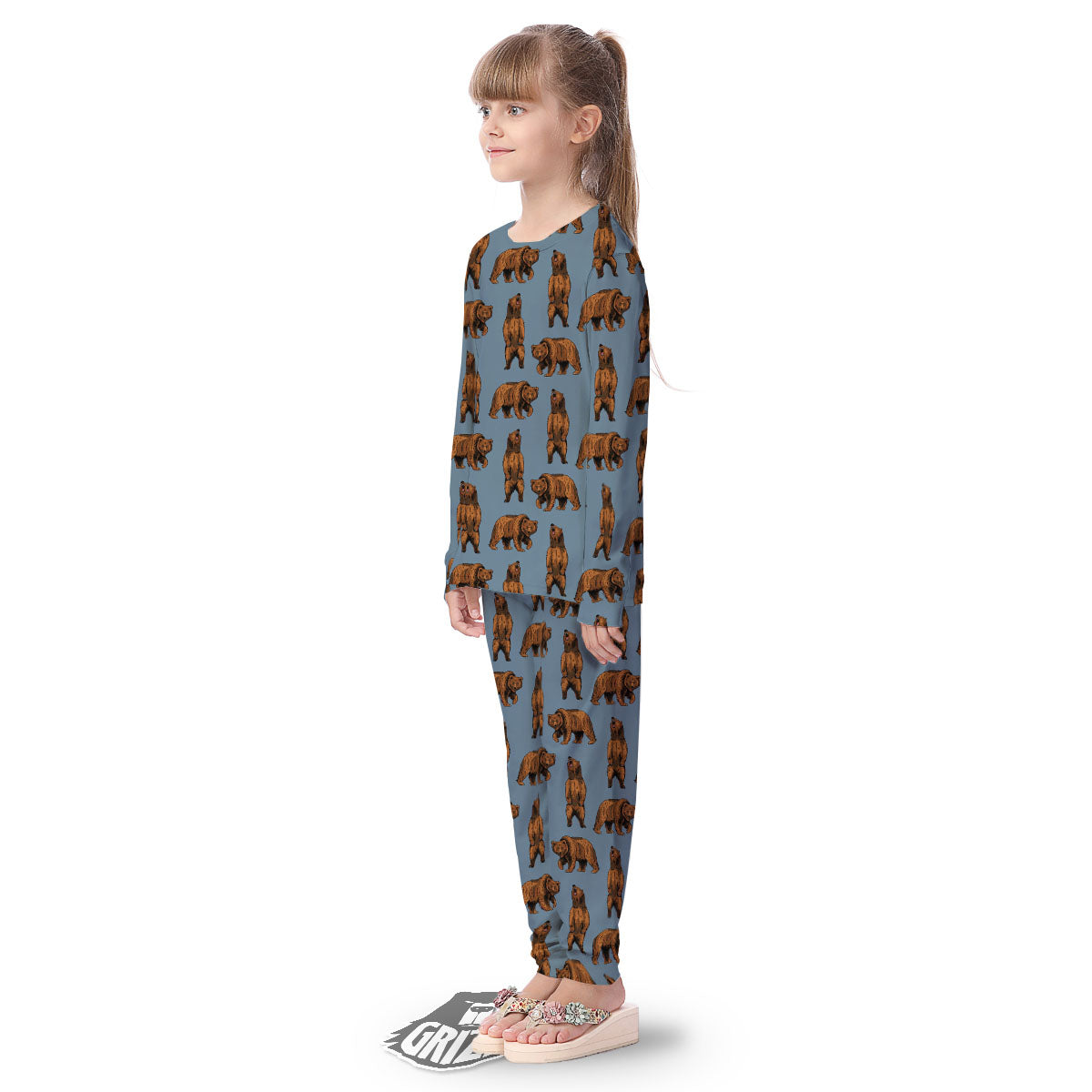 Grizzly Bear Print Pattern Kid's Pajamas-grizzshop