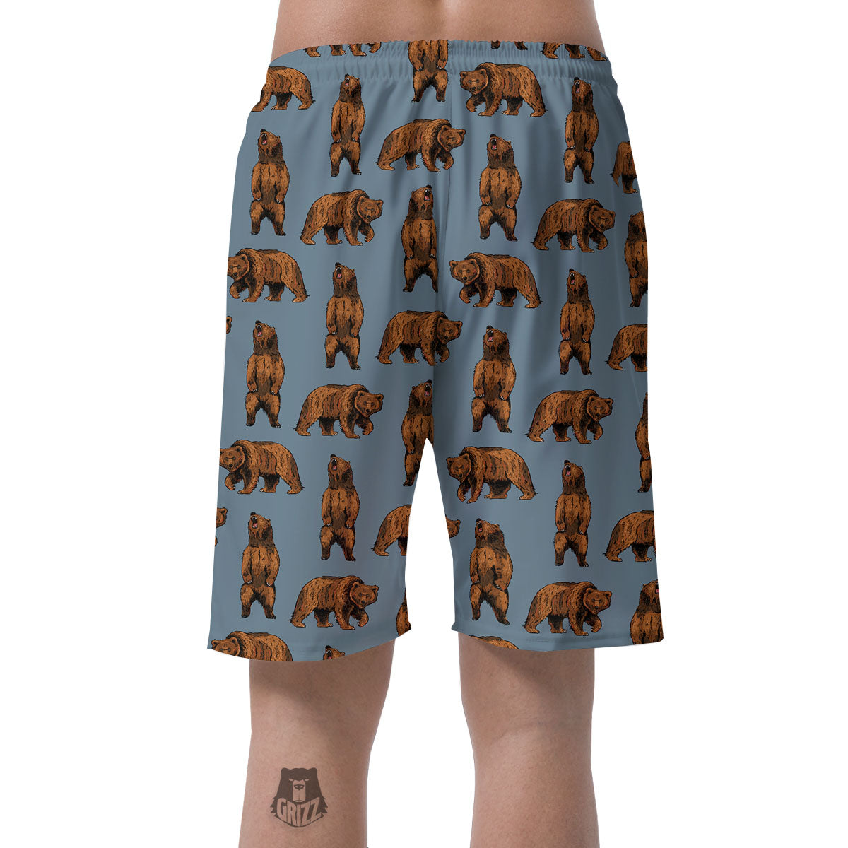 Grizzly Bear Print Pattern Men's Shorts-grizzshop
