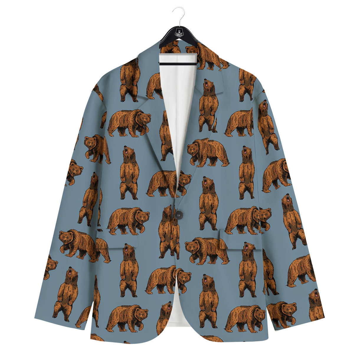 Grizzly Bear Print Pattern Men's Sport Coat-grizzshop