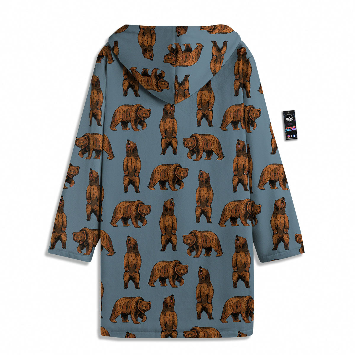 Grizzly Bear Print Pattern Men's Windbreaker Jacket-grizzshop