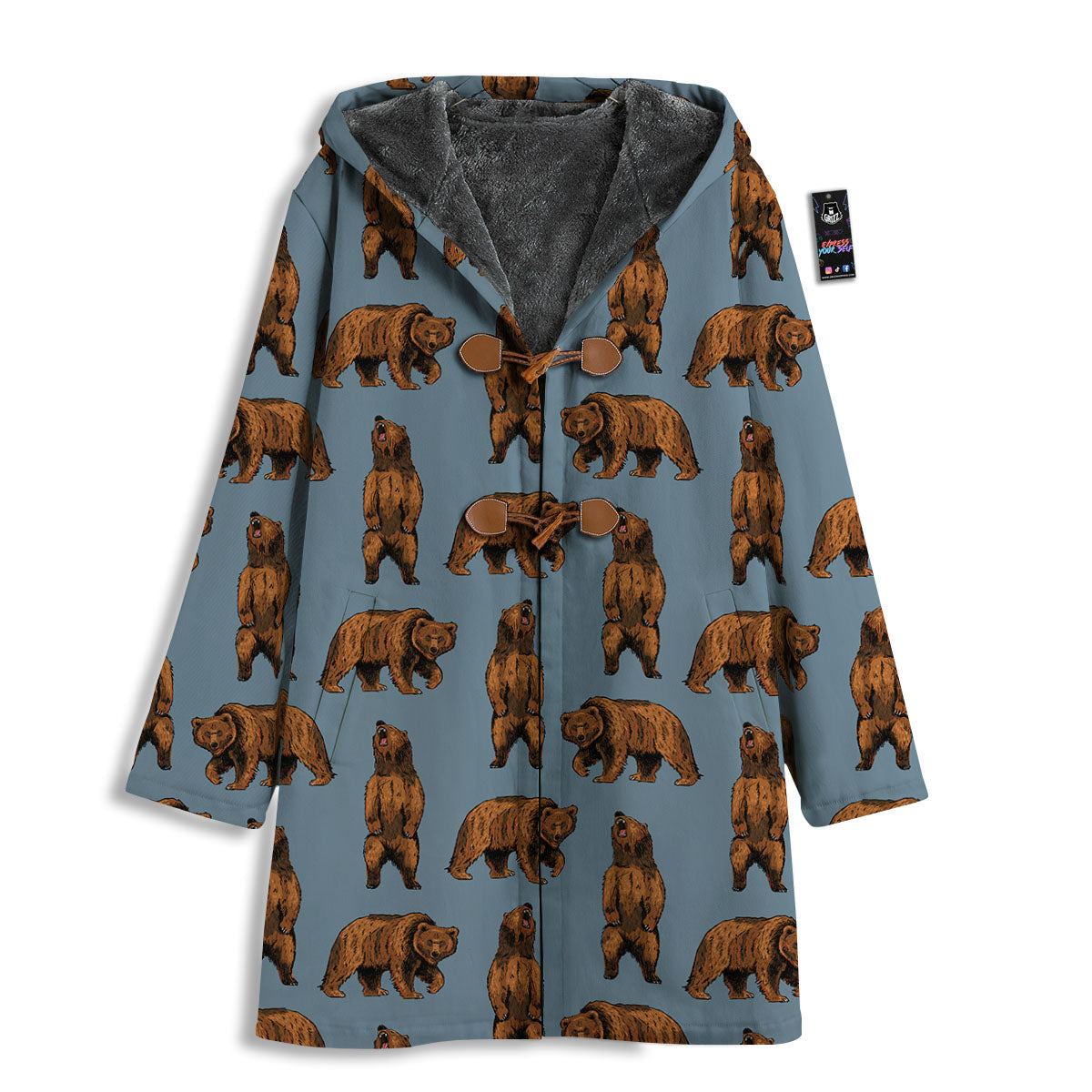 Grizzly Bear Print Pattern Men's Windbreaker Jacket-grizzshop