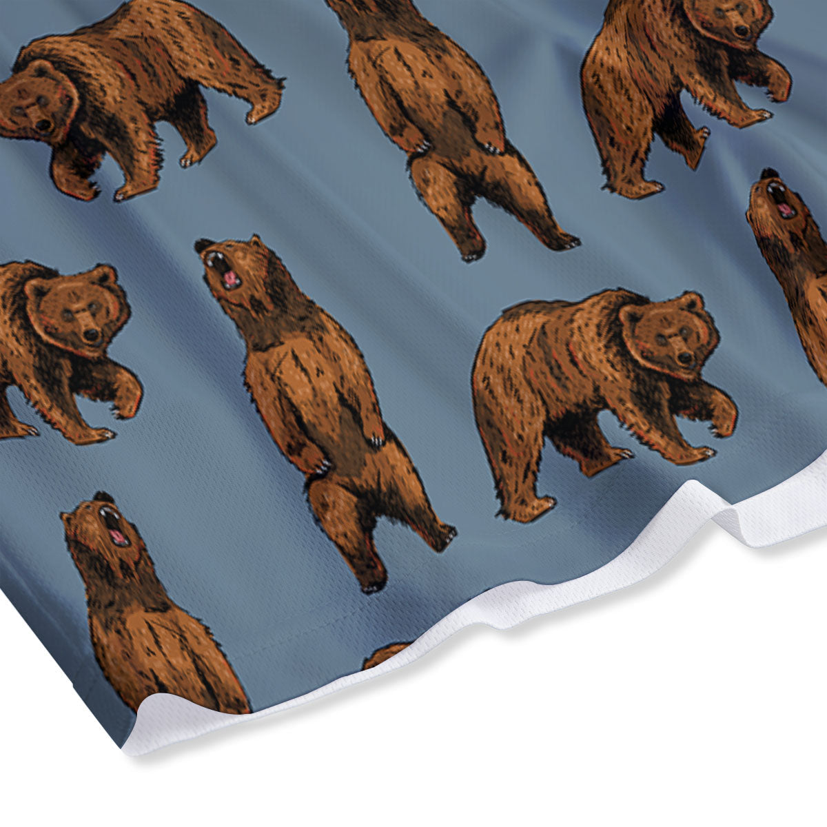Grizzly Bear Print Pattern Mesh Shorts