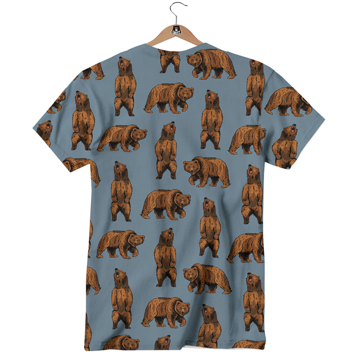 Grizzly Bear Print Pattern T-Shirt-grizzshop
