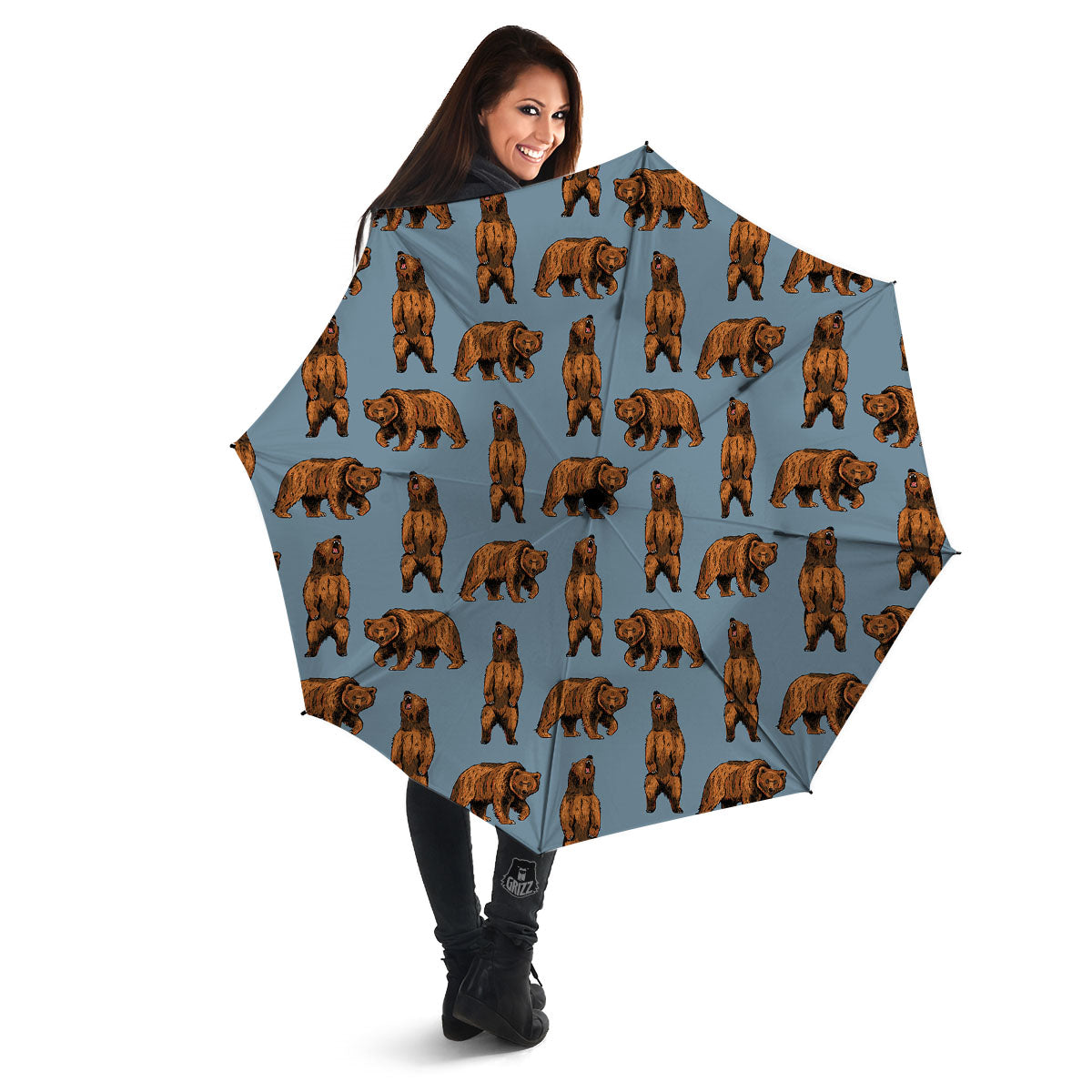 Grizzly Bear Print Pattern Umbrella-grizzshop