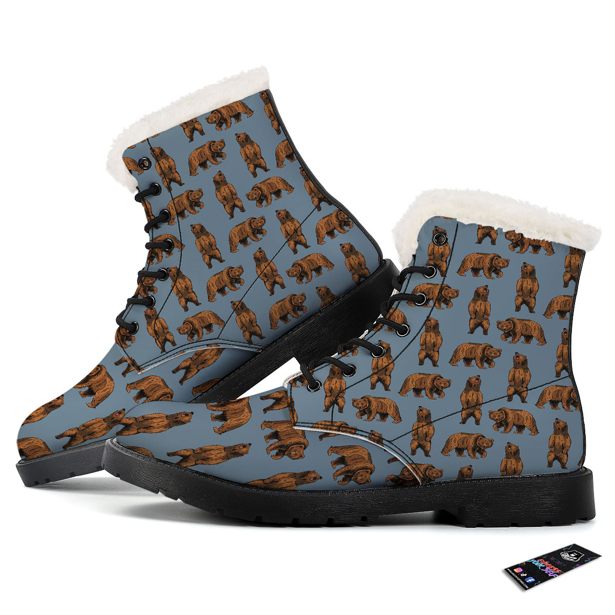 Grizzly Bear Print Pattern Winter Boots-grizzshop