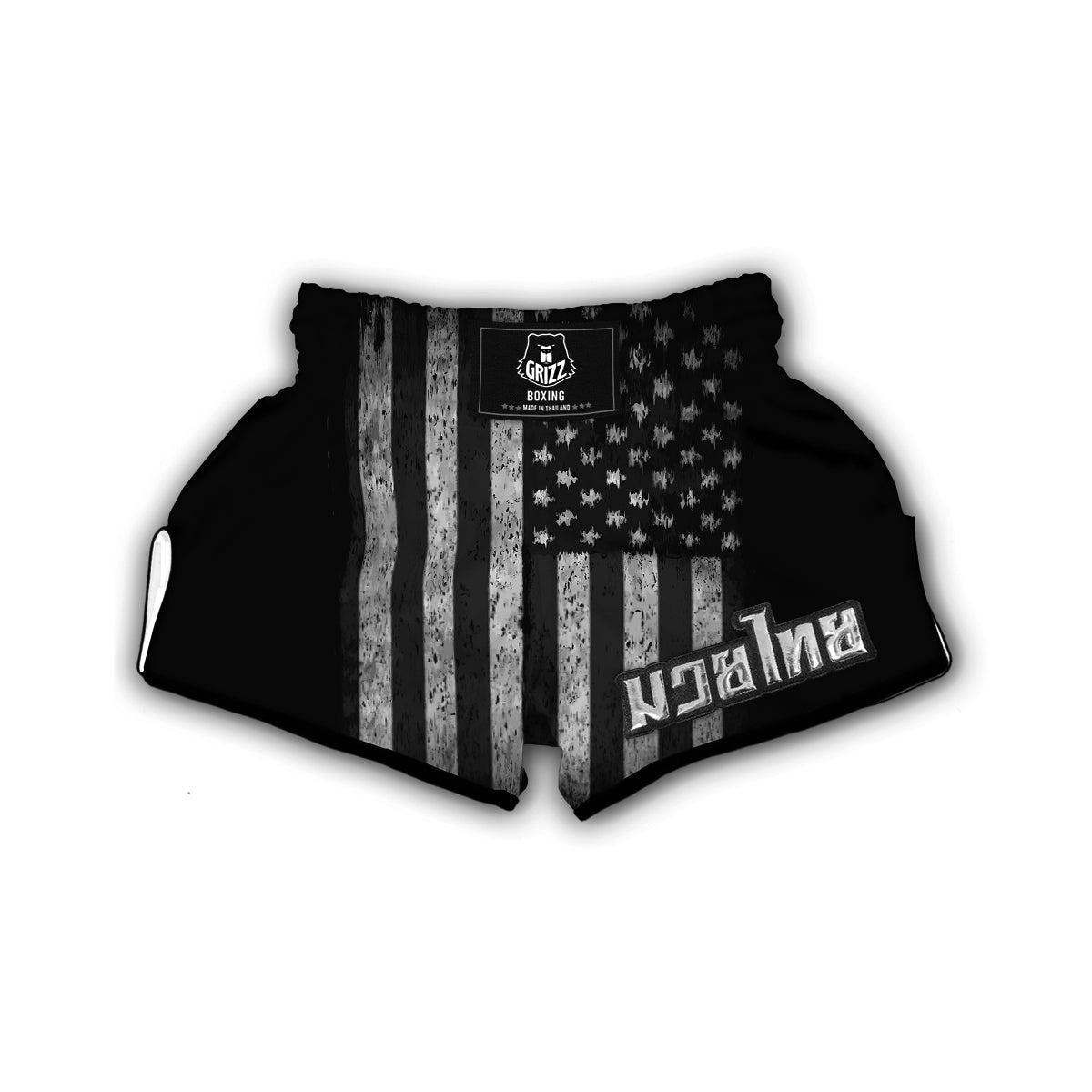 Grunge American Flag Muay Thai Boxing Shorts-grizzshop