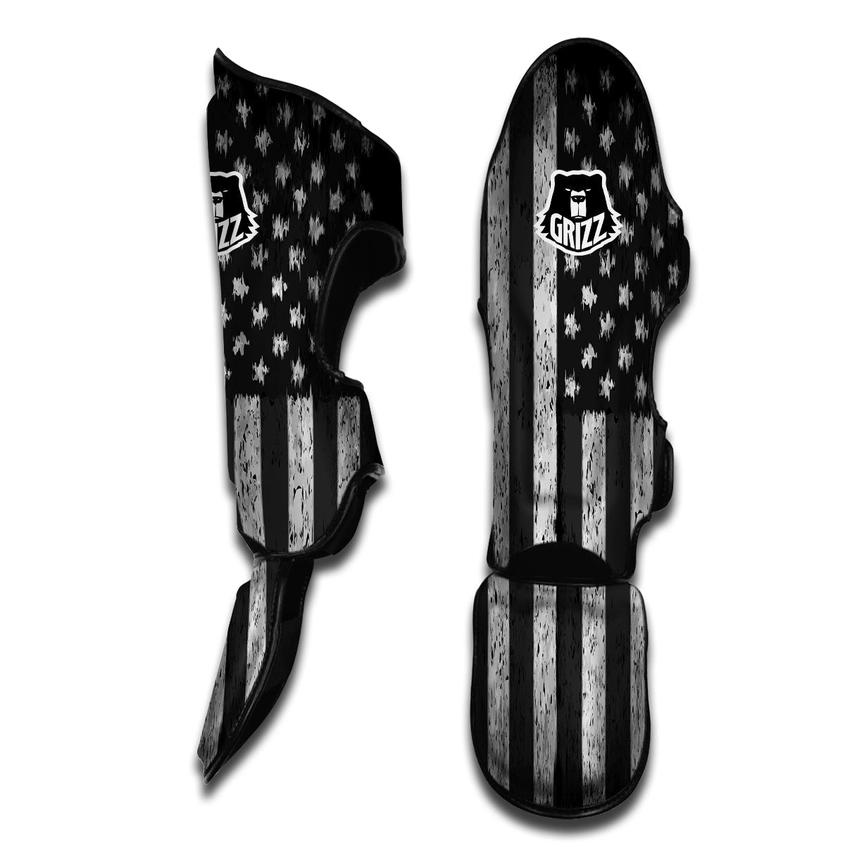 Grunge American Flag Muay Thai Shin Guards-grizzshop