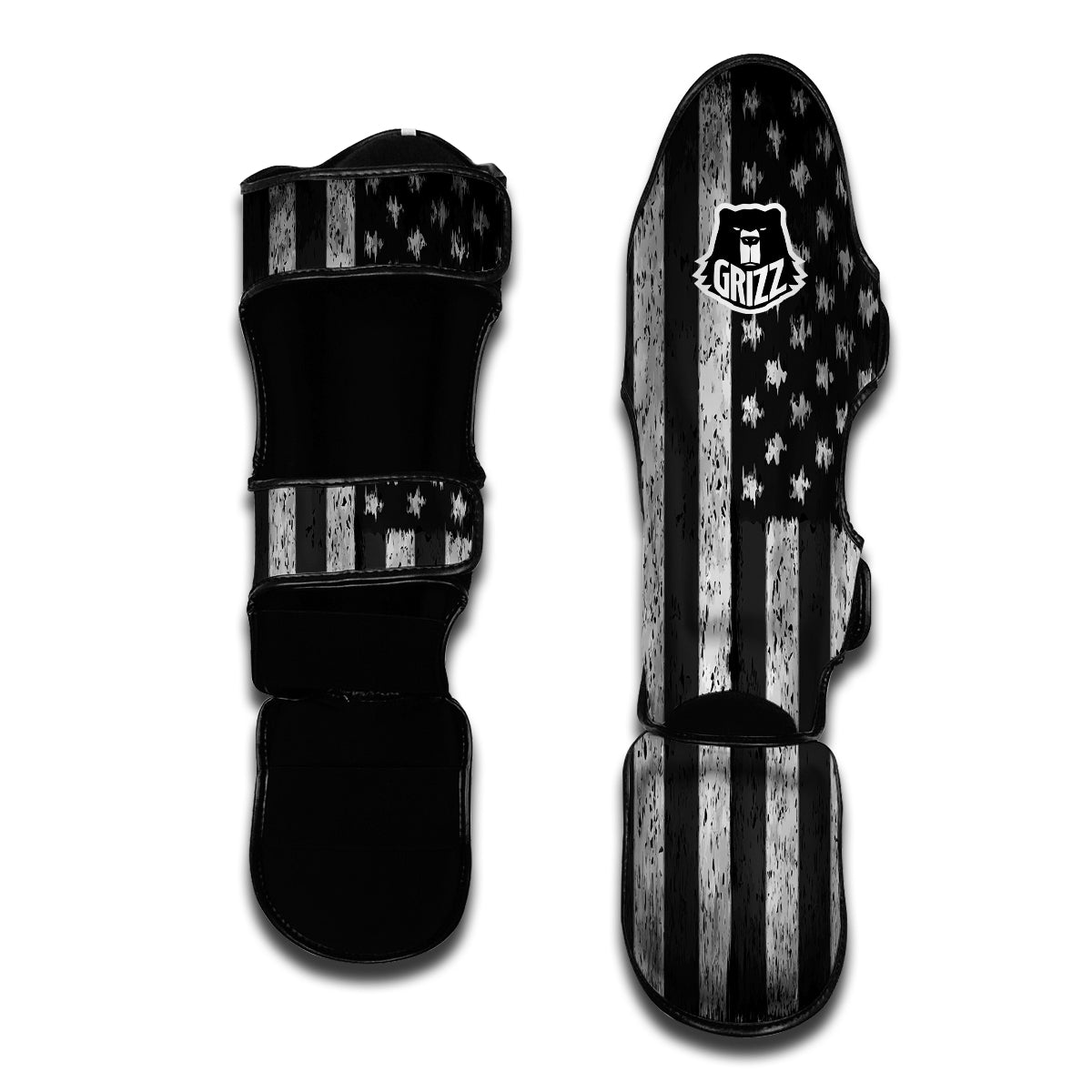 Grunge American Flag Muay Thai Shin Guards-grizzshop