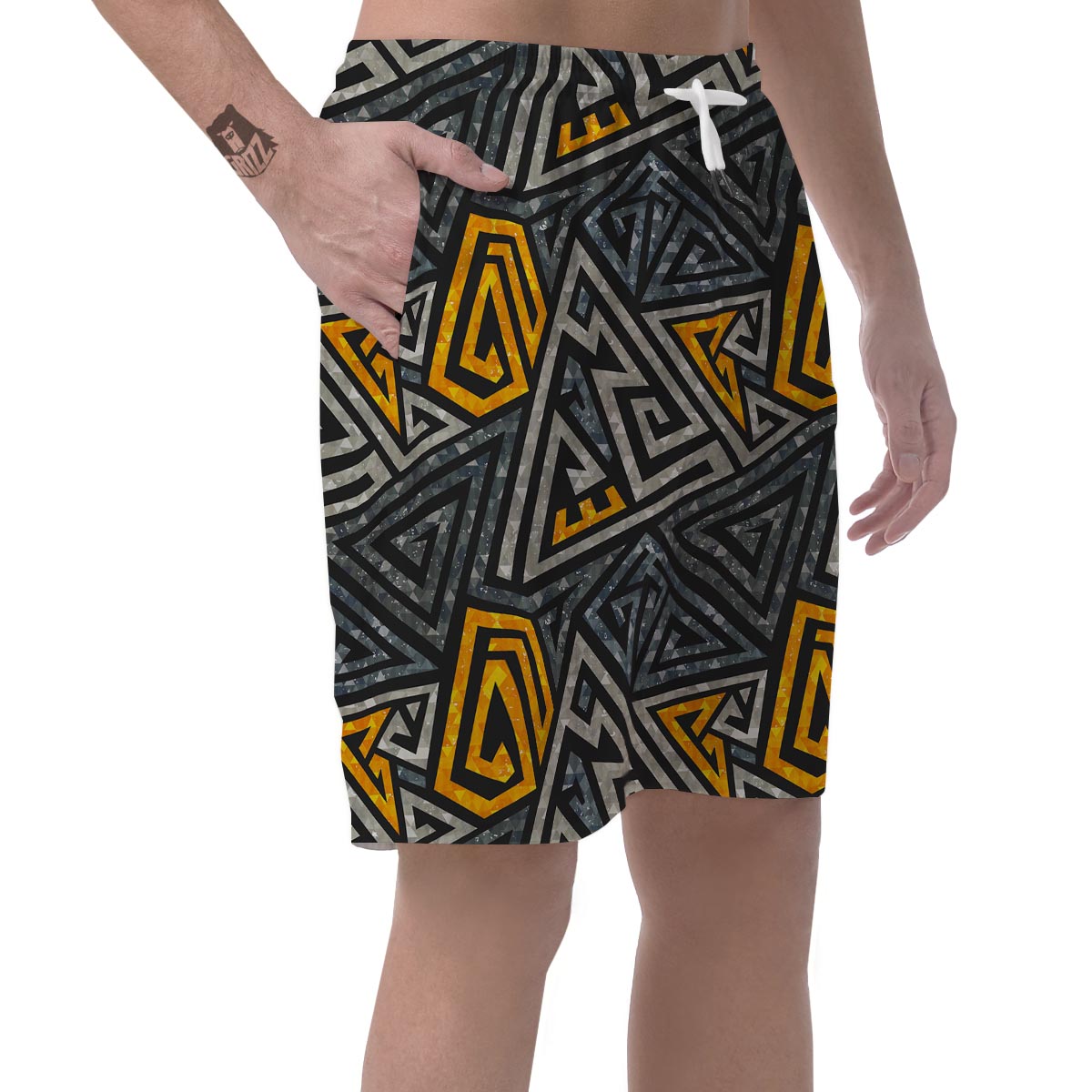 Grunge Geometric Triangle Men's Shorts-grizzshop