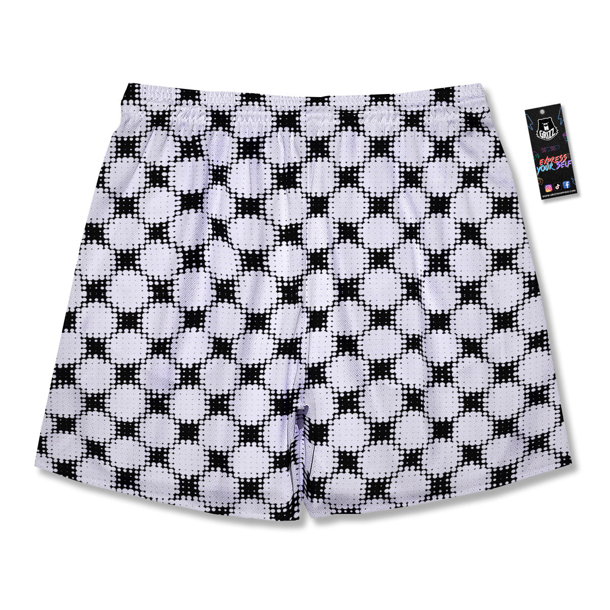 Grunge Halftone Black And White Dots Print Pattern Men's Running Shorts-grizzshop