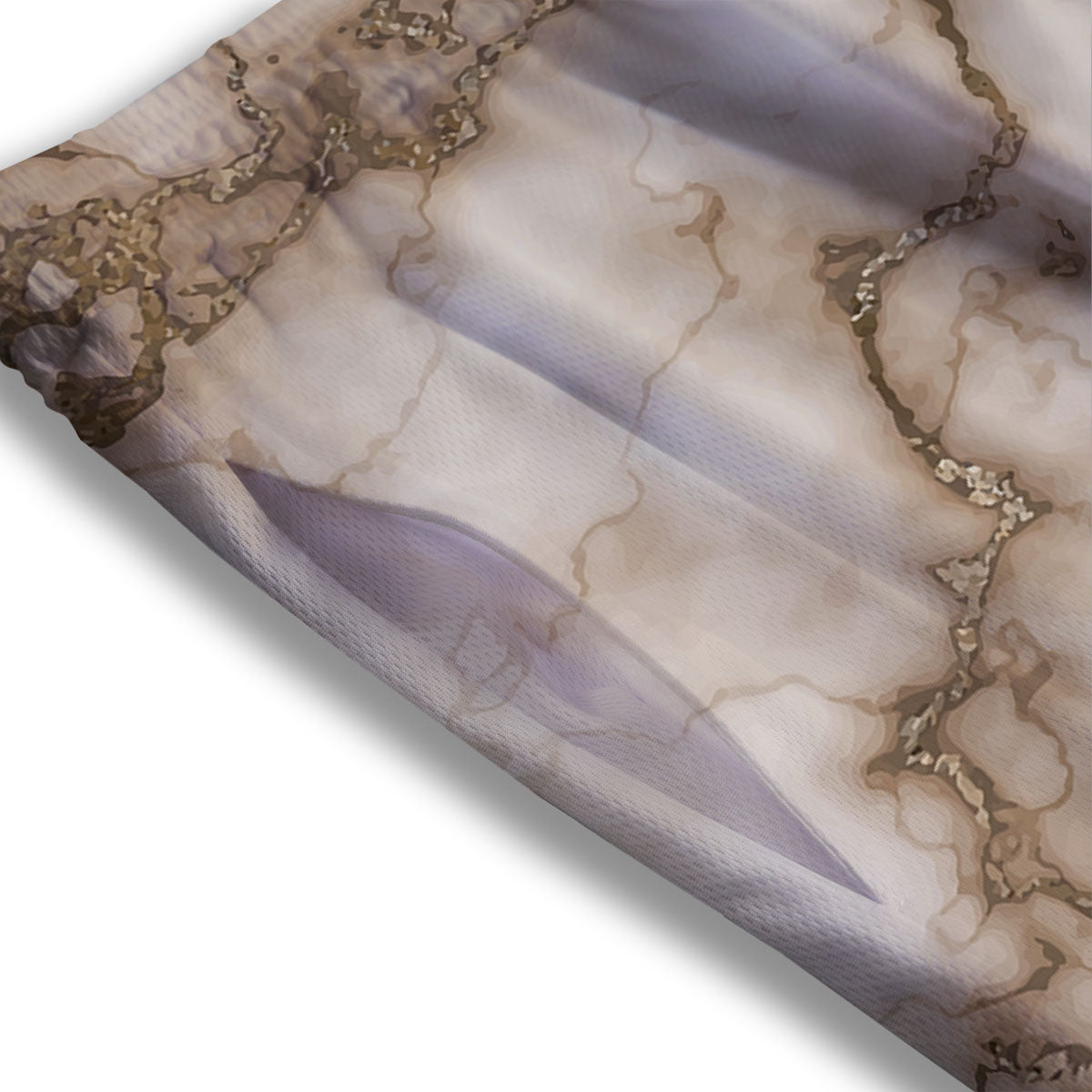 Grunge Marble White Brown Print Pattern Mesh Shorts