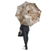 Grunge Marble White Brown Print Pattern Umbrella-grizzshop