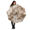 Grunge Marble White Brown Print Pattern Umbrella-grizzshop