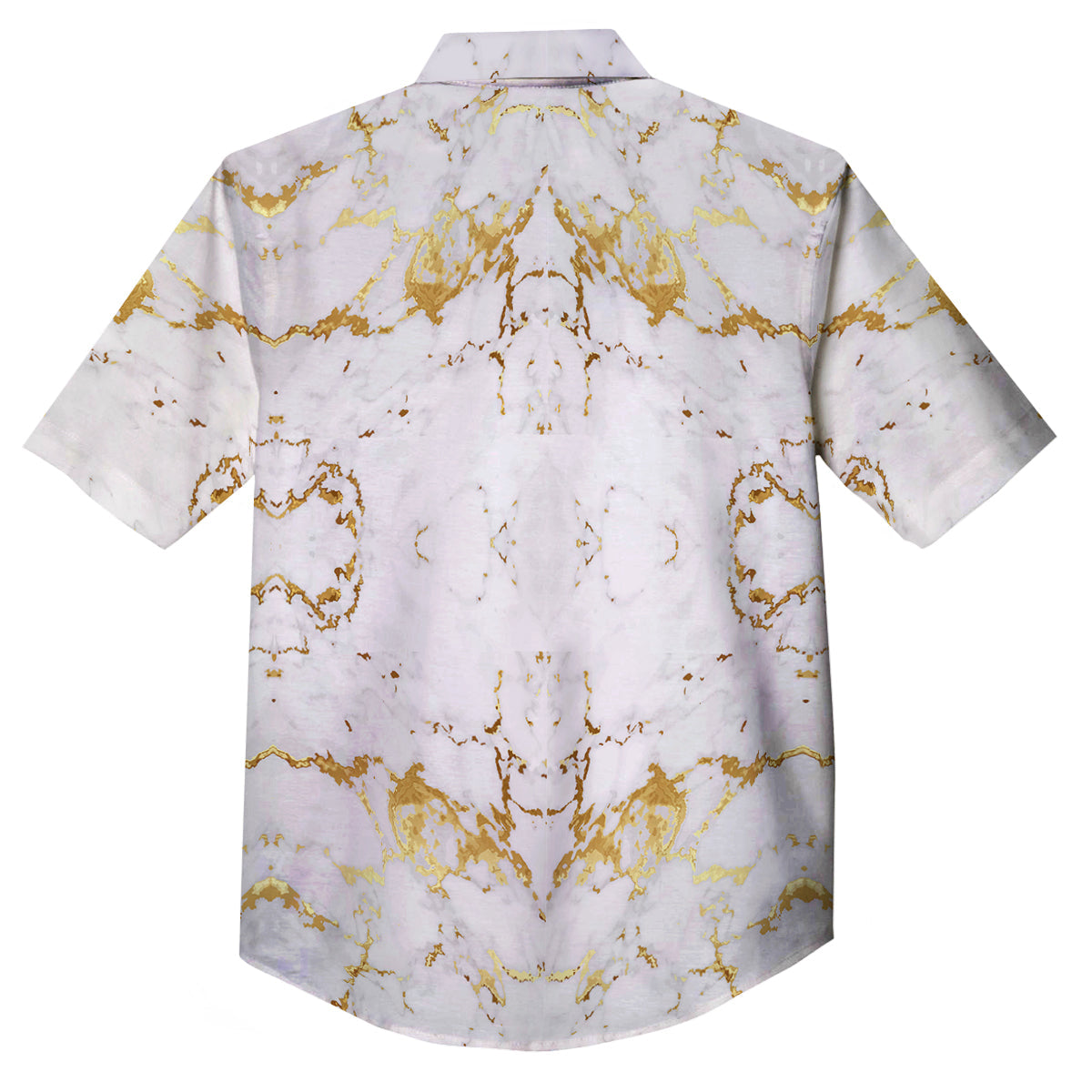 Grunge Marble White Gold Print Pattern Button Up Shirt-grizzshop