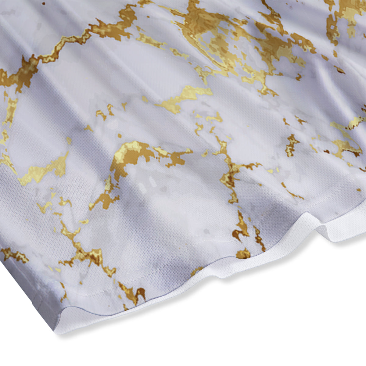 Grunge Marble White Gold Print Pattern Mesh Shorts