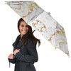 Grunge Marble White Gold Print Pattern Umbrella-grizzshop