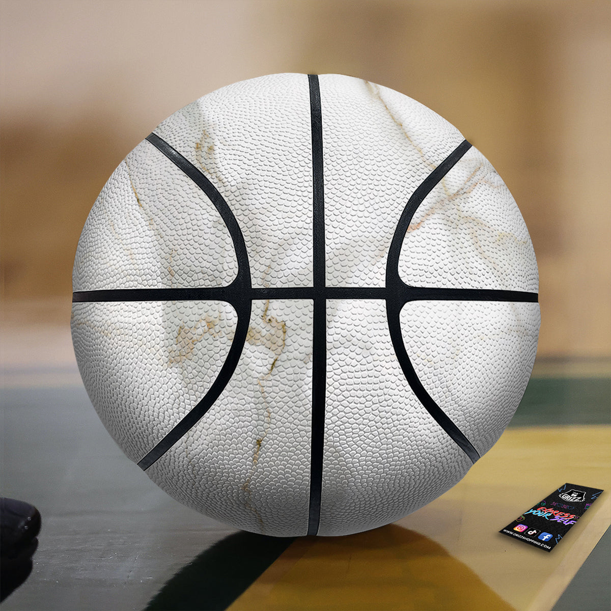 Grunge Marble White Print Pattern Basketball