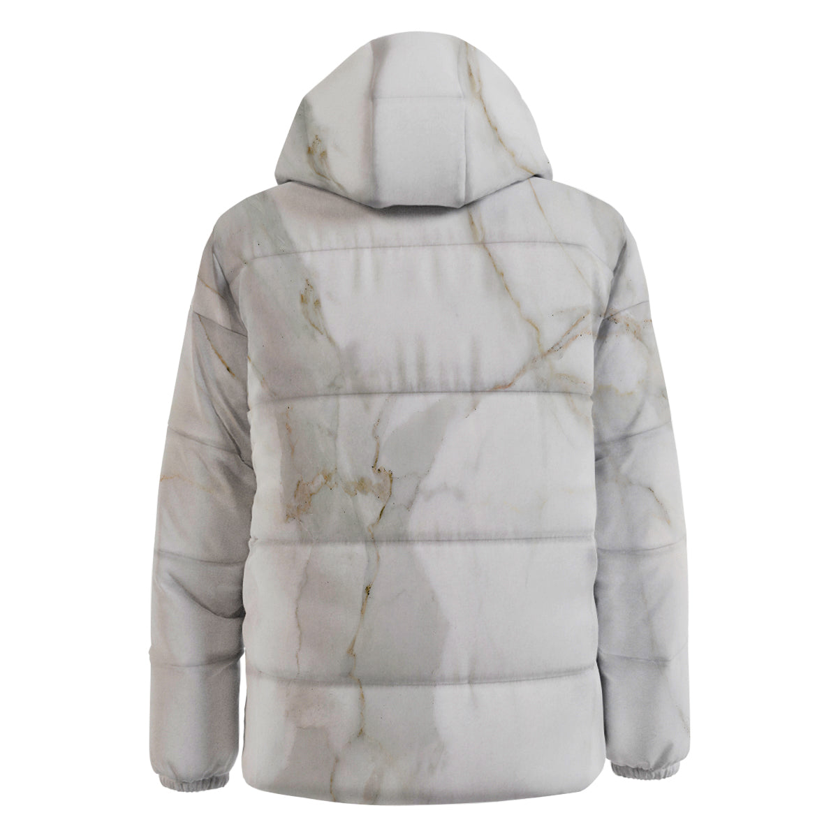 Grunge Marble White Print Pattern Down Jacket-grizzshop