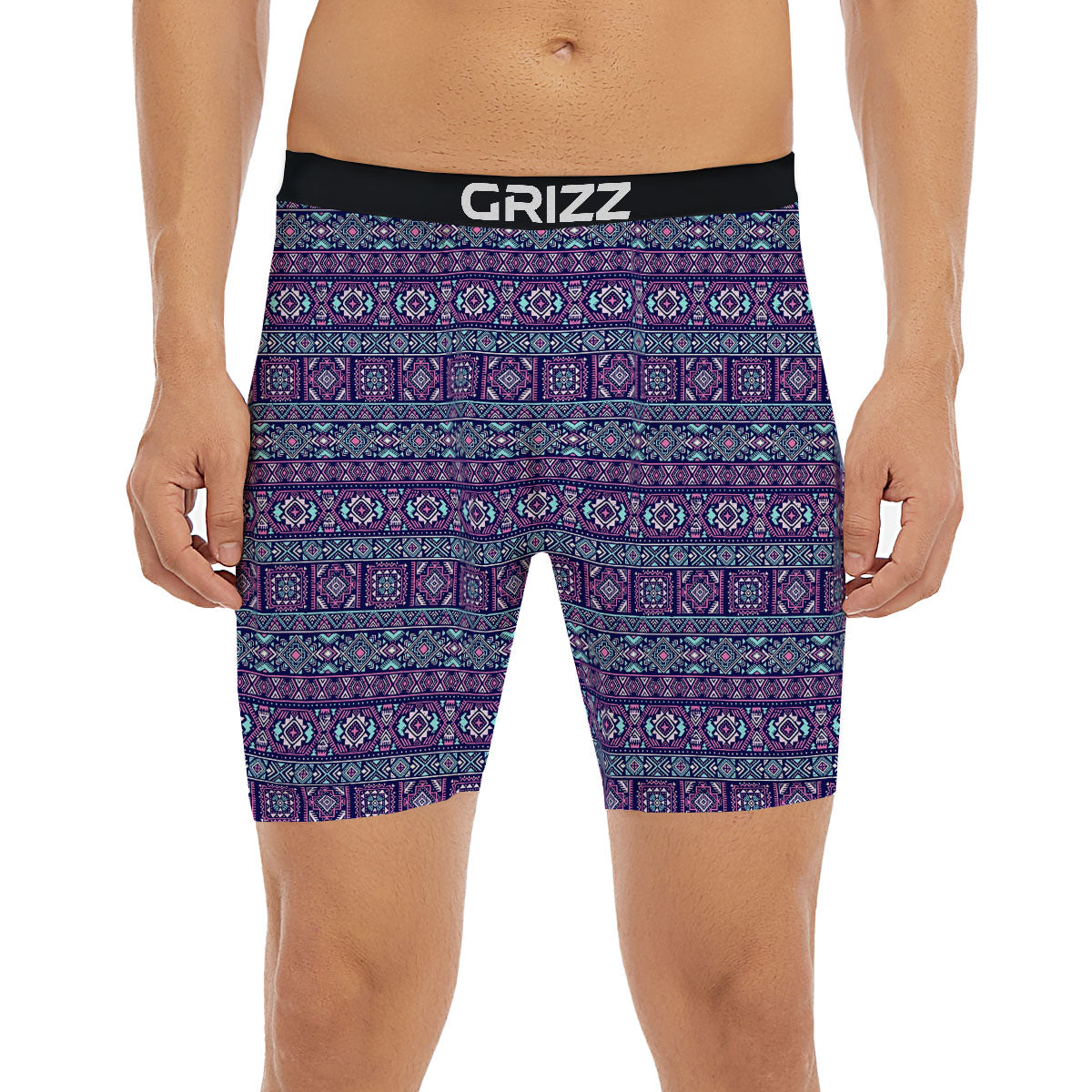 Grunge Trippy Ethnic Aztec Print Boxer Briefs-grizzshop