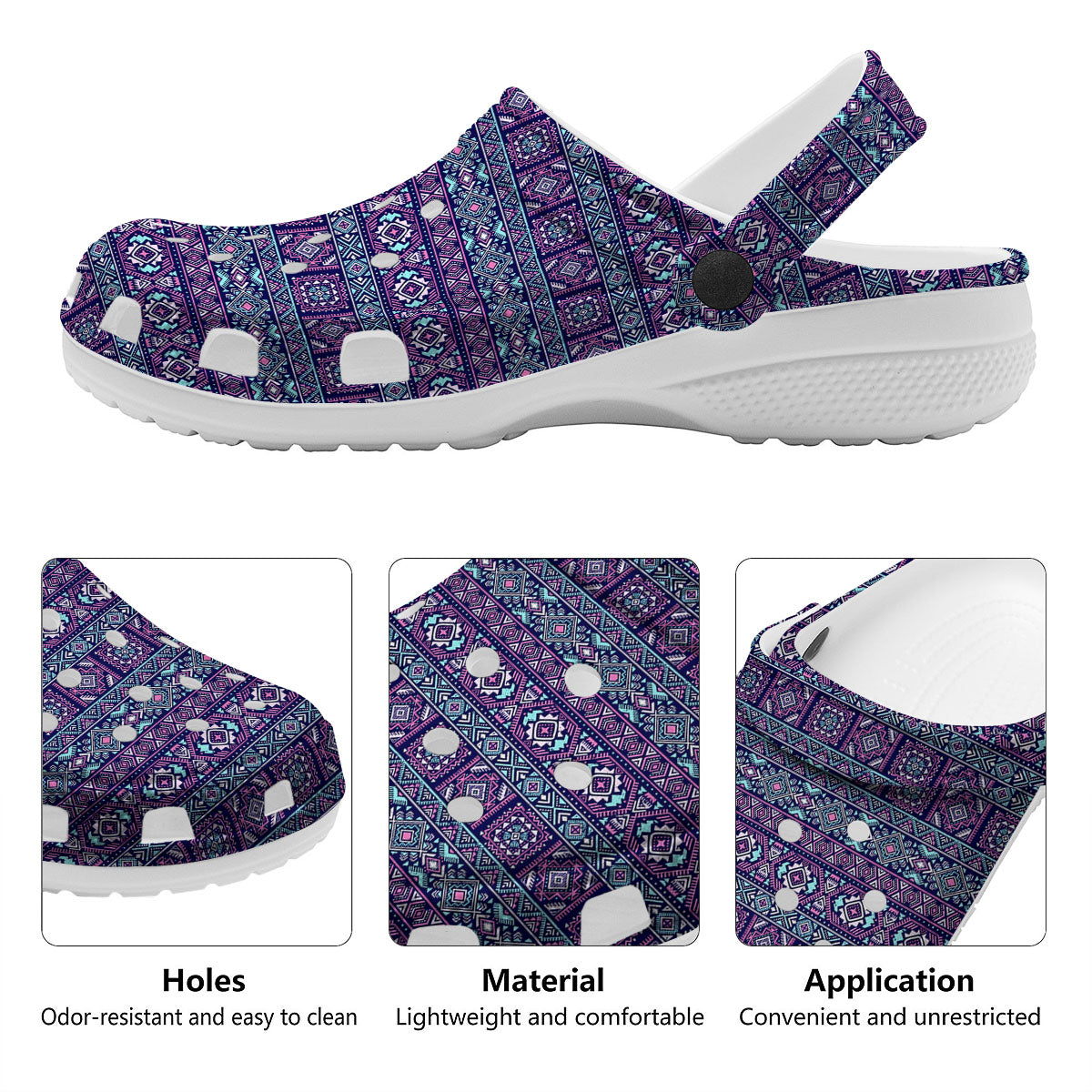 Grunge Trippy Ethnic Aztec Print Clog-grizzshop