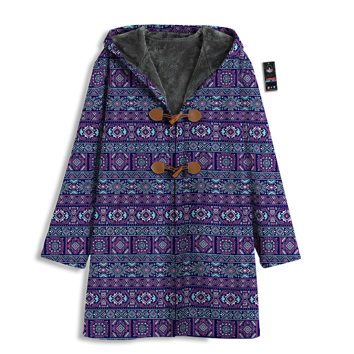 Grunge Trippy Ethnic Aztec Print Men's Windbreaker Jacket-grizzshop