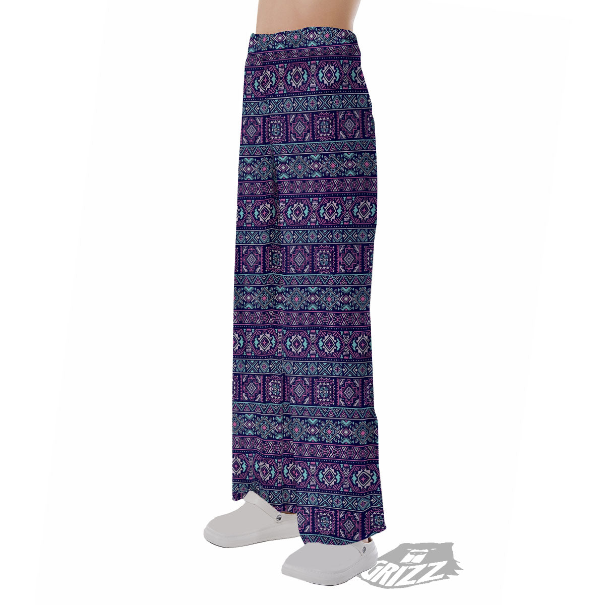 Grunge Trippy Ethnic Aztec Print Pajama Pants-grizzshop