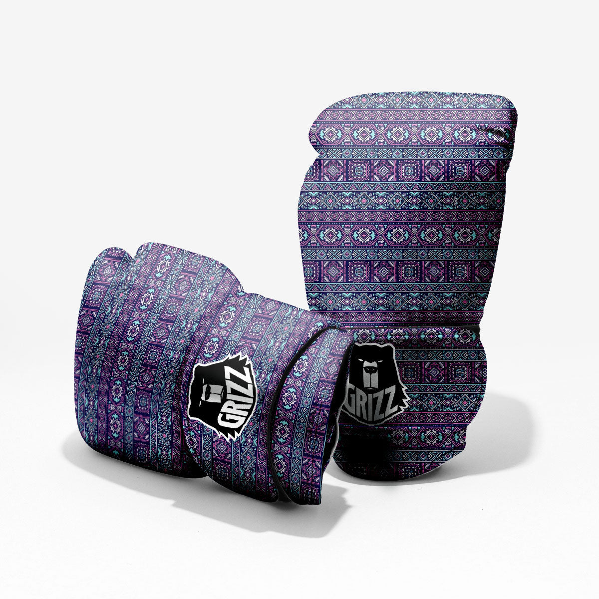 Grunge Trippy Ethnic Aztec Print Pro Boxing Glove