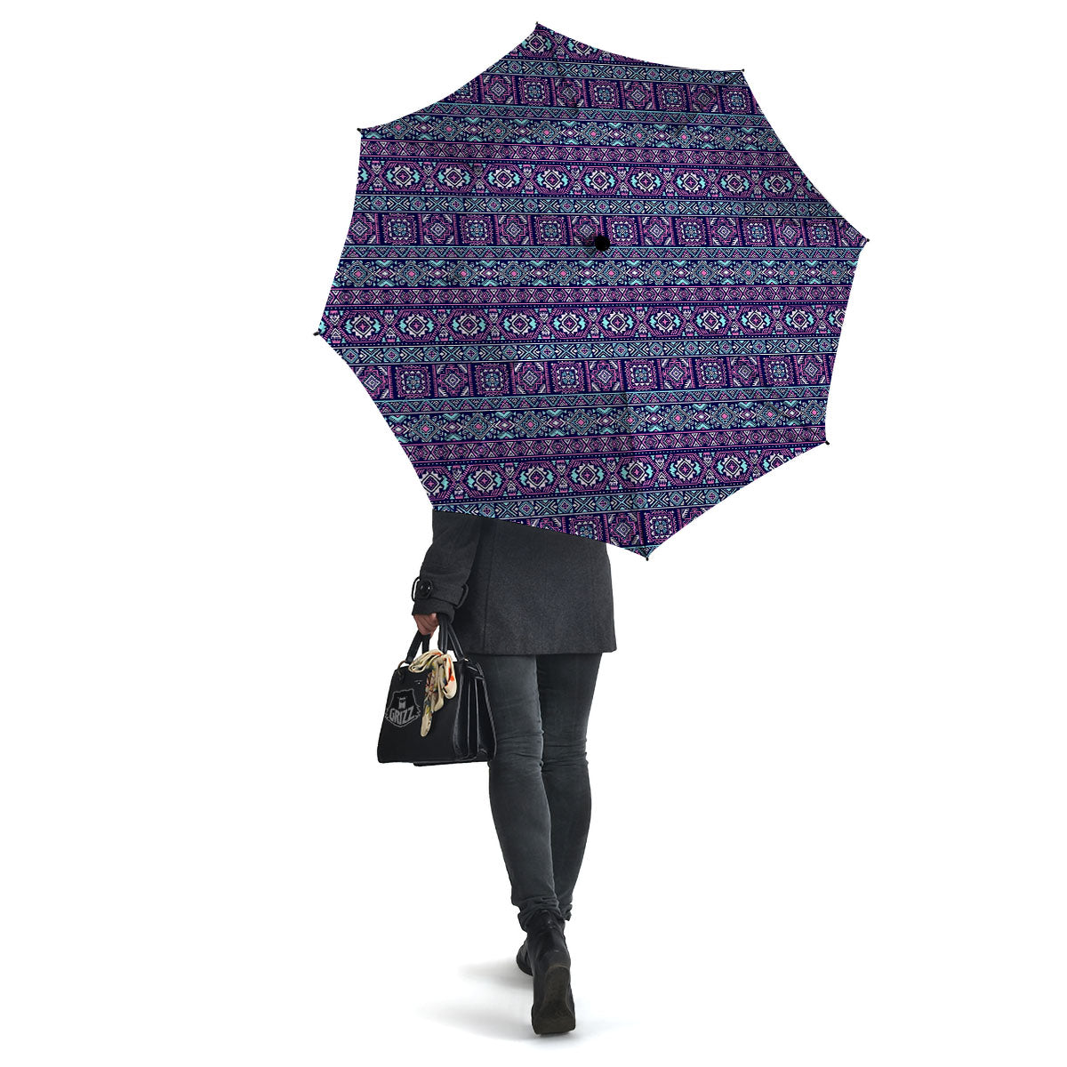 Grunge Trippy Ethnic Aztec Print Umbrella-grizzshop