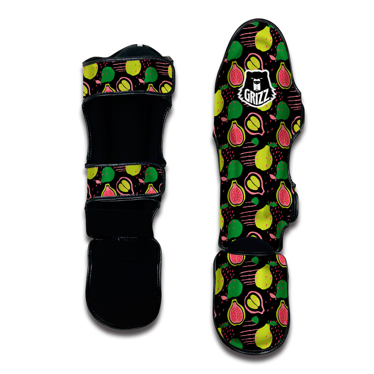 Guava Drawing Color Print Pattern Muay Thai Shin Guards-grizzshop