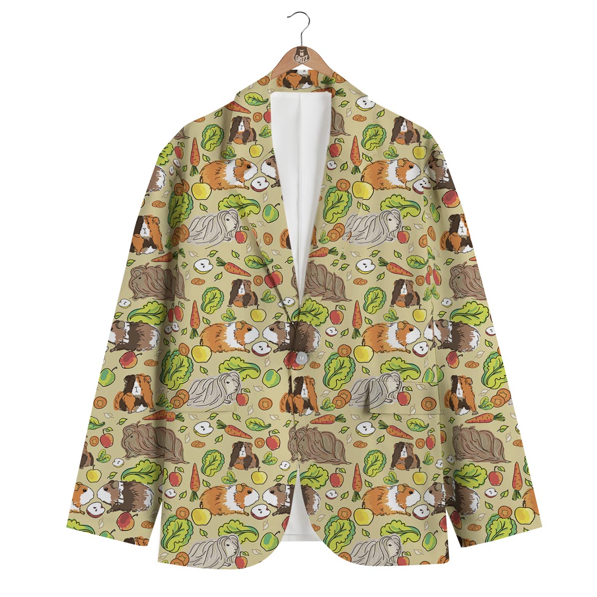 Guinea Pig Pattern Print Men's Blazer-grizzshop