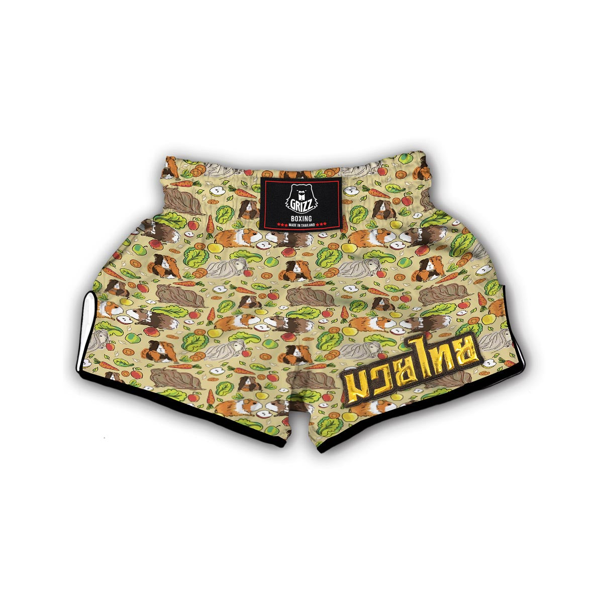 Guinea Pig Pattern Print Muay Thai Boxing Shorts-grizzshop