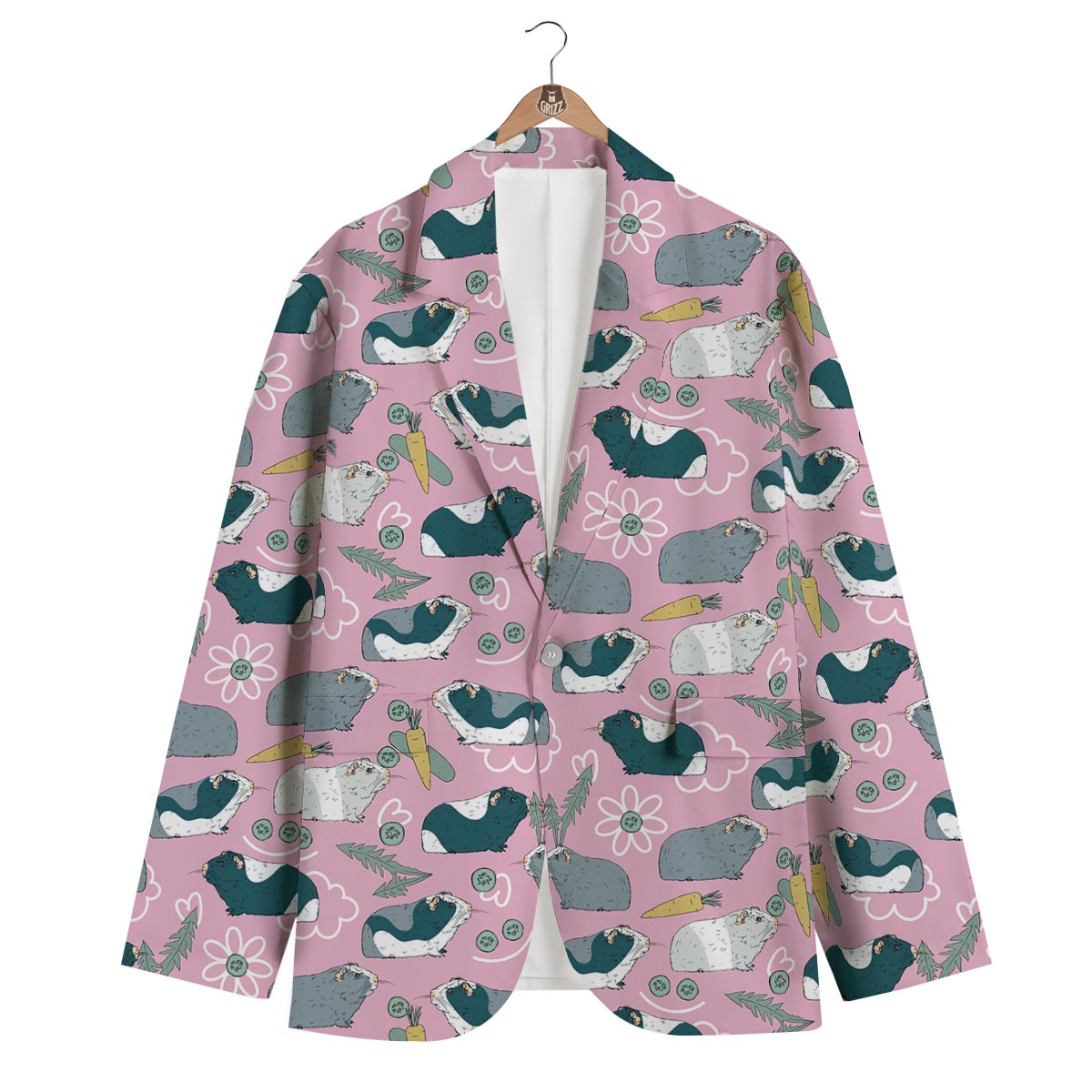 Guinea Pig Print Pattern Men's Blazer-grizzshop