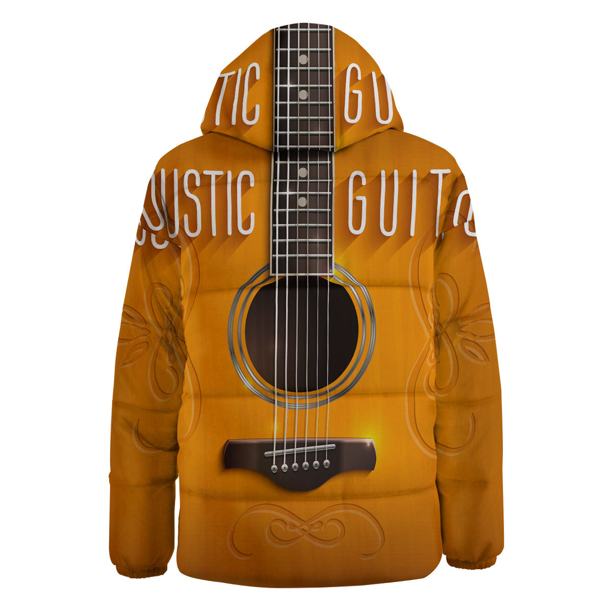 Guitar Acoustic Print Down Jacket-grizzshop