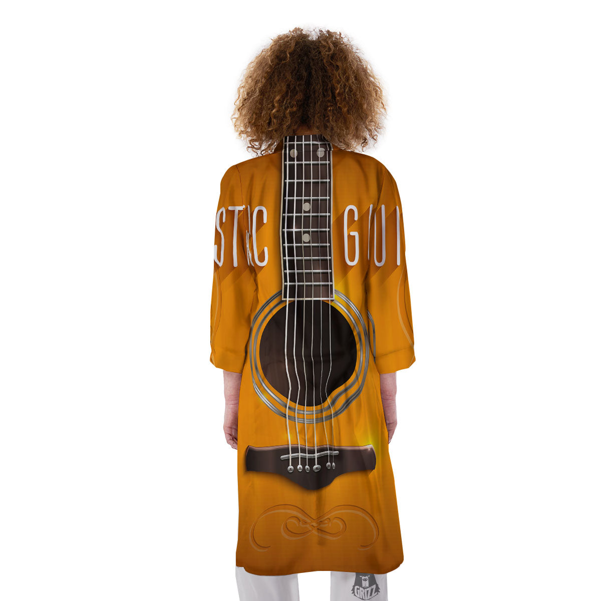 Guitar Acoustic Print Kimono-grizzshop