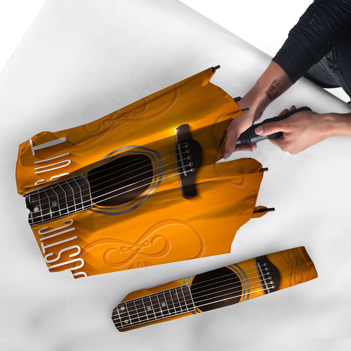 Guitar Acoustic Print Umbrella-grizzshop