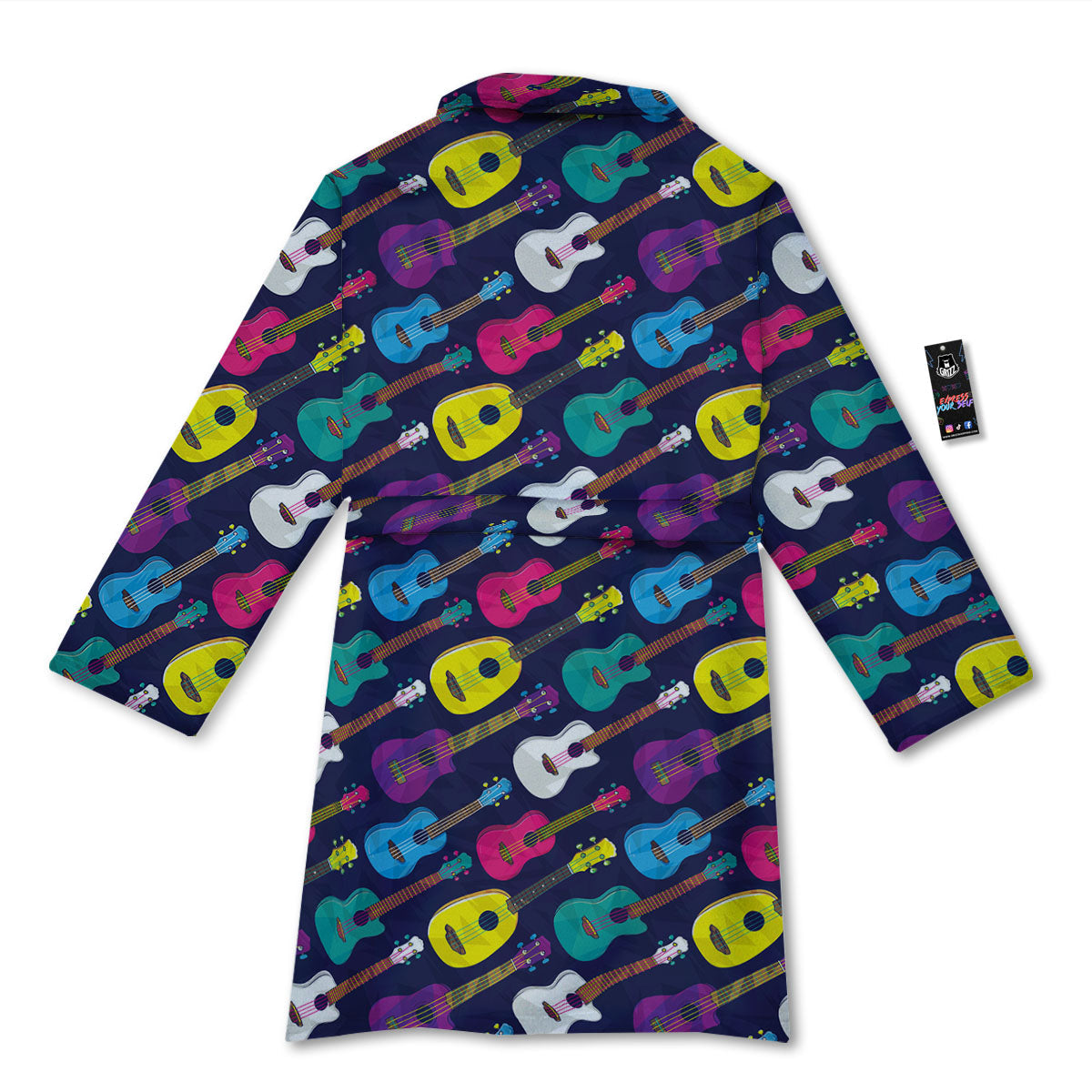Guitar Colorful Print Pattern Bathrobe-grizzshop