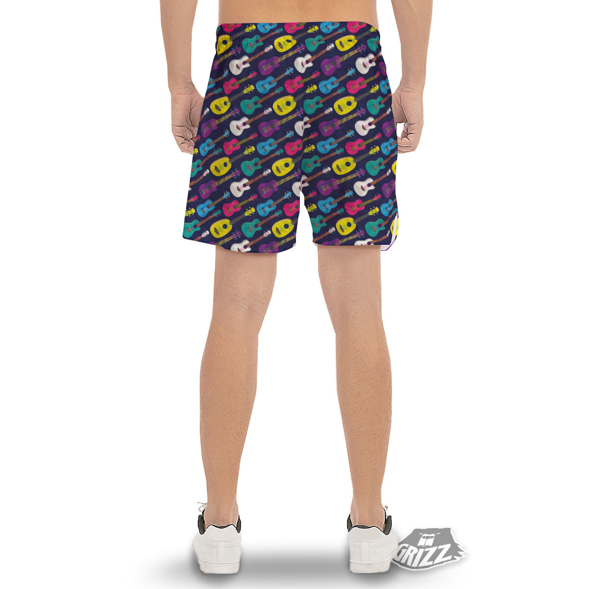 Guitar Colorful Print Pattern Men's Gym Shorts-grizzshop