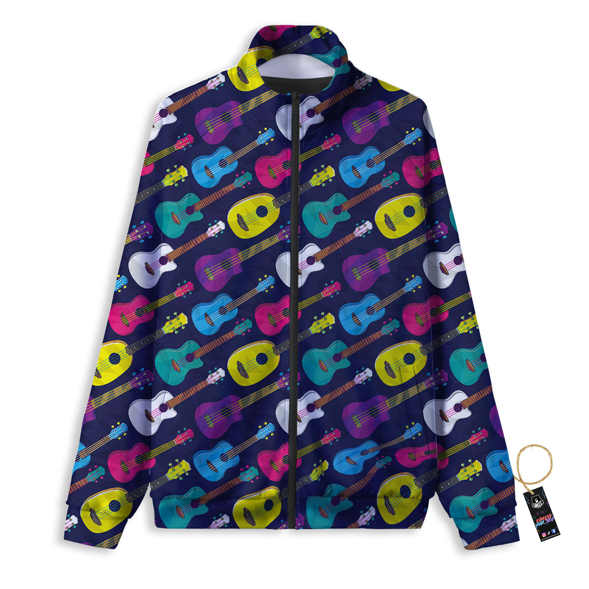Guitar Colorful Print Pattern Track Jacket-grizzshop