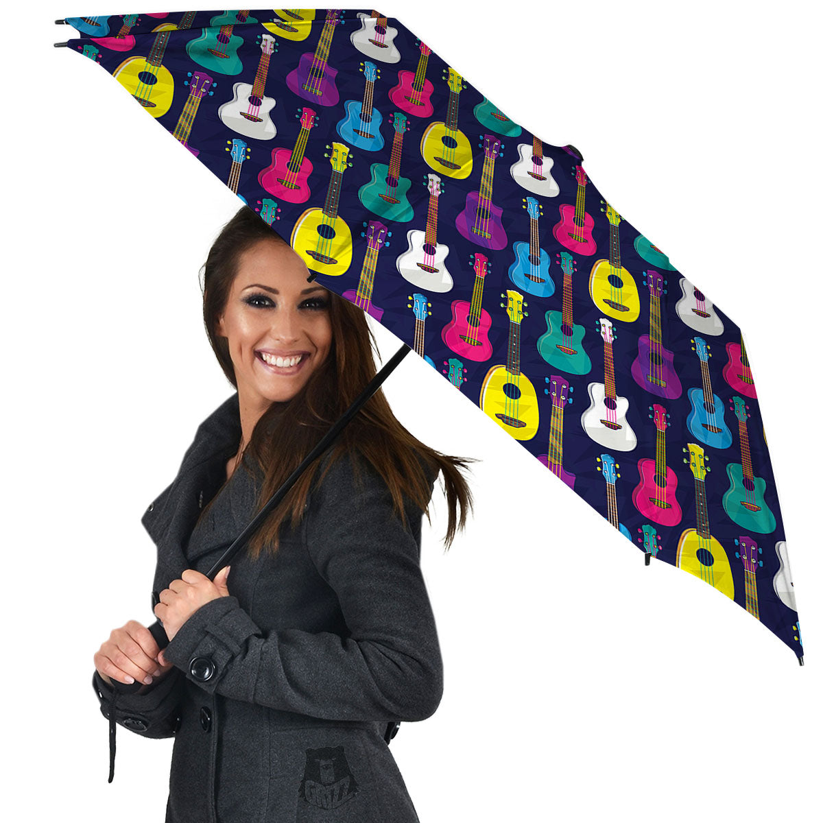 Guitar Colorful Print Pattern Umbrella-grizzshop