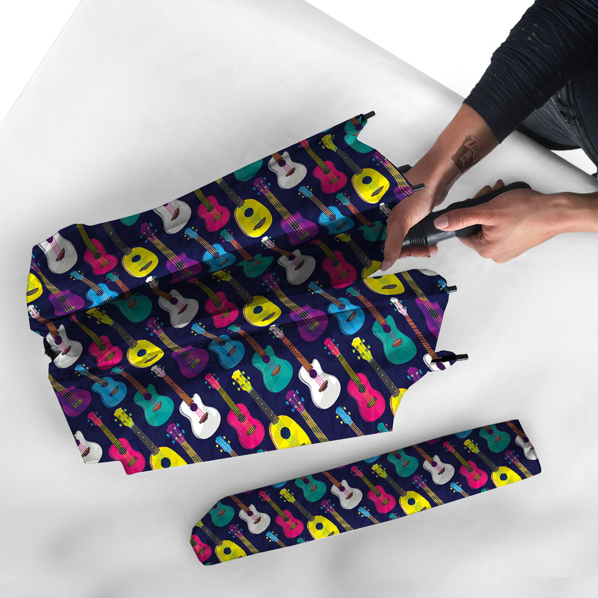 Guitar Colorful Print Pattern Umbrella-grizzshop