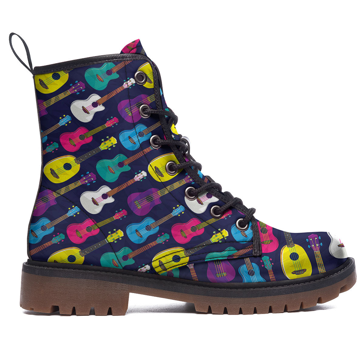 Guitar Colorful Print Pattern Work Boots-grizzshop