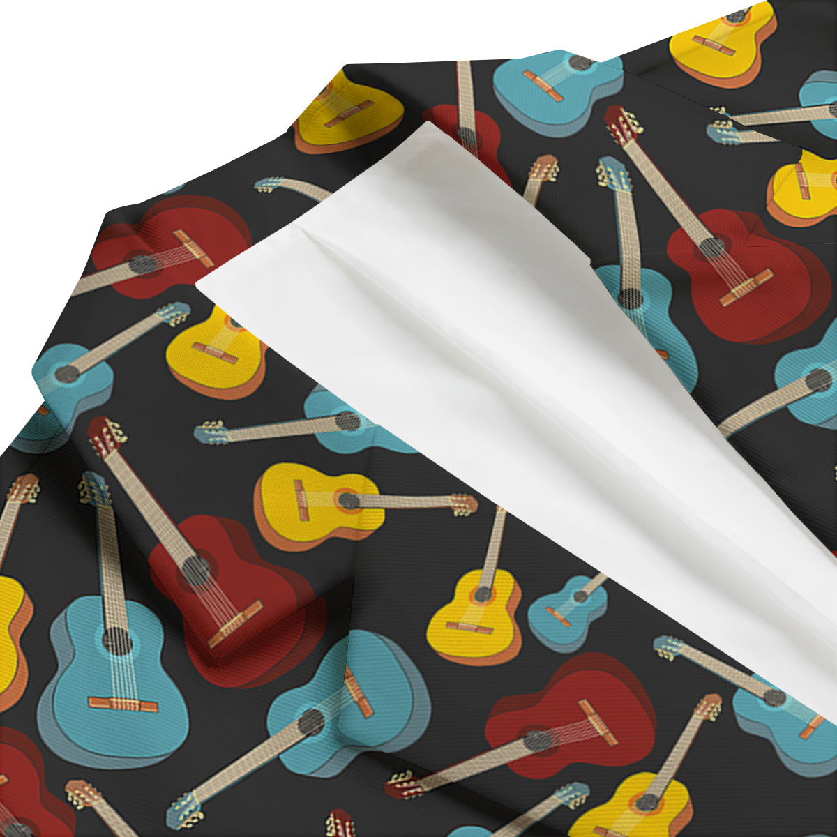 Guitar Pattern Print Men's Blazer-grizzshop
