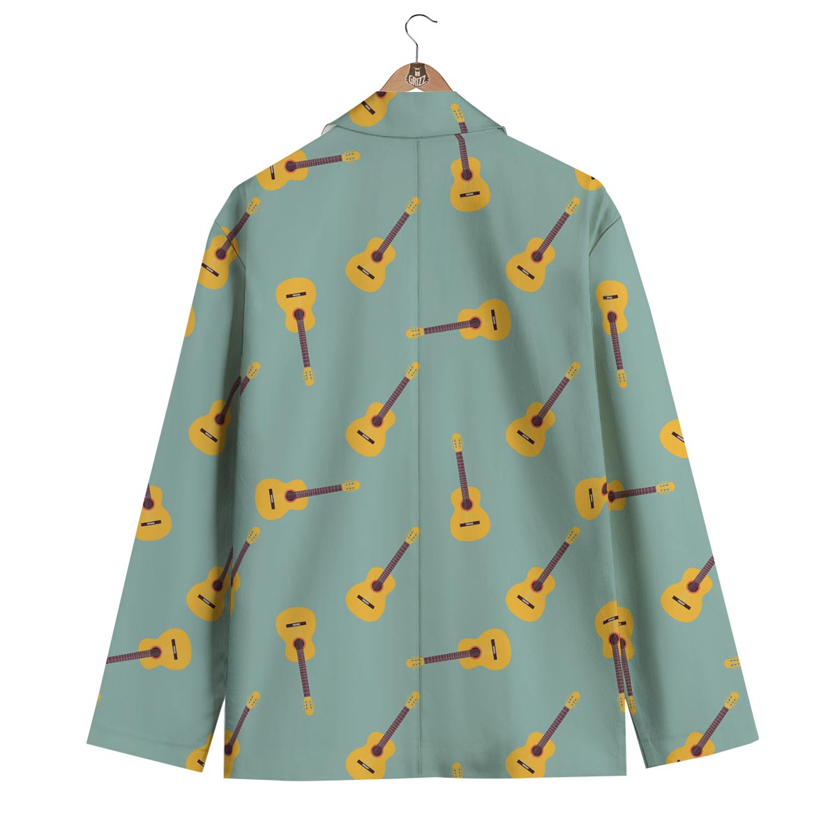 Guitar Print Pattern Men's Blazer-grizzshop
