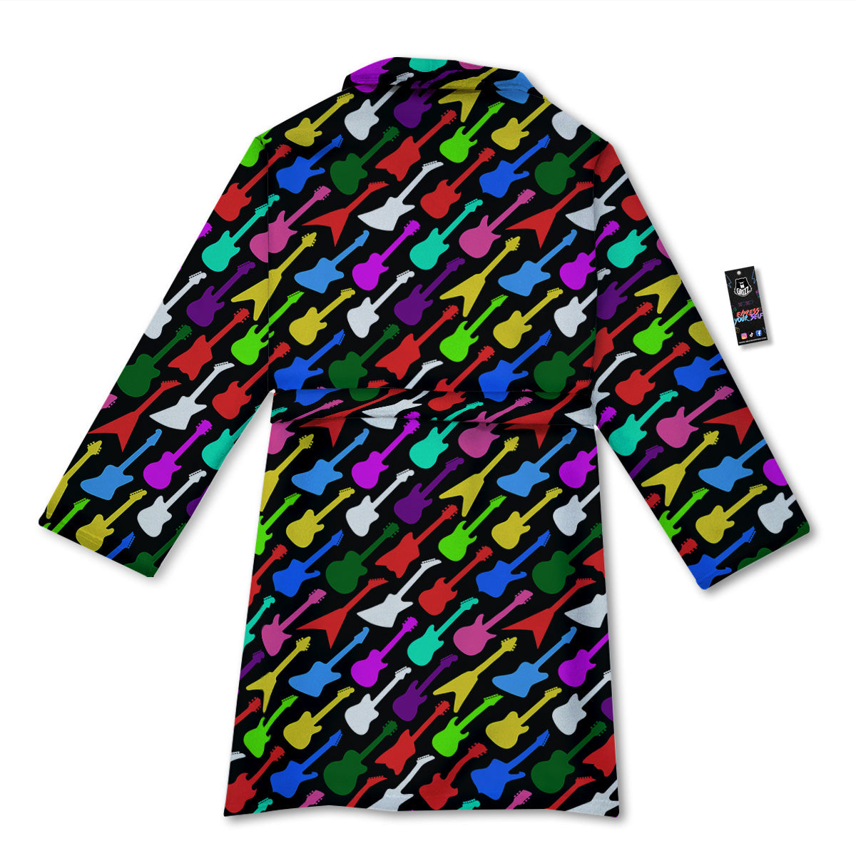 Guitars Colorful Print Pattern Bathrobe-grizzshop